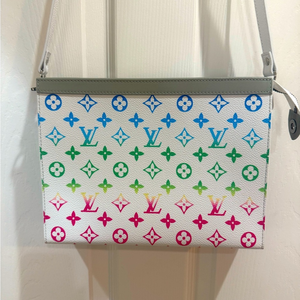White  & Gray Iridescent Multicolor Gradient Crossbody Bag